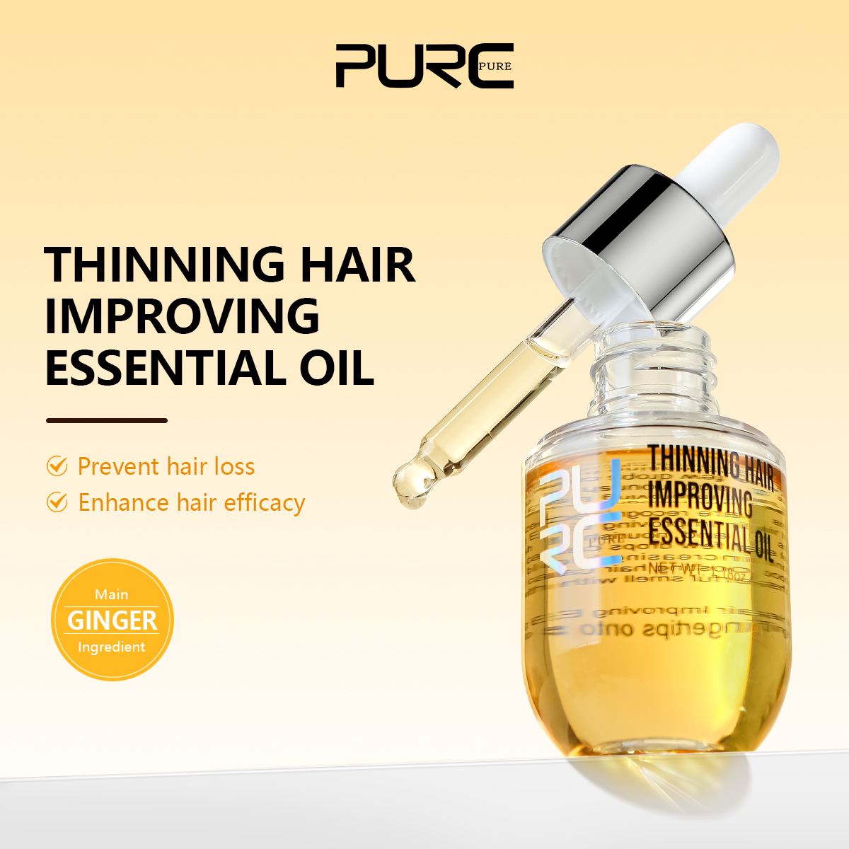 Hair Care Herbal Products - PURC Ginger Hair Growth Oil Thickening