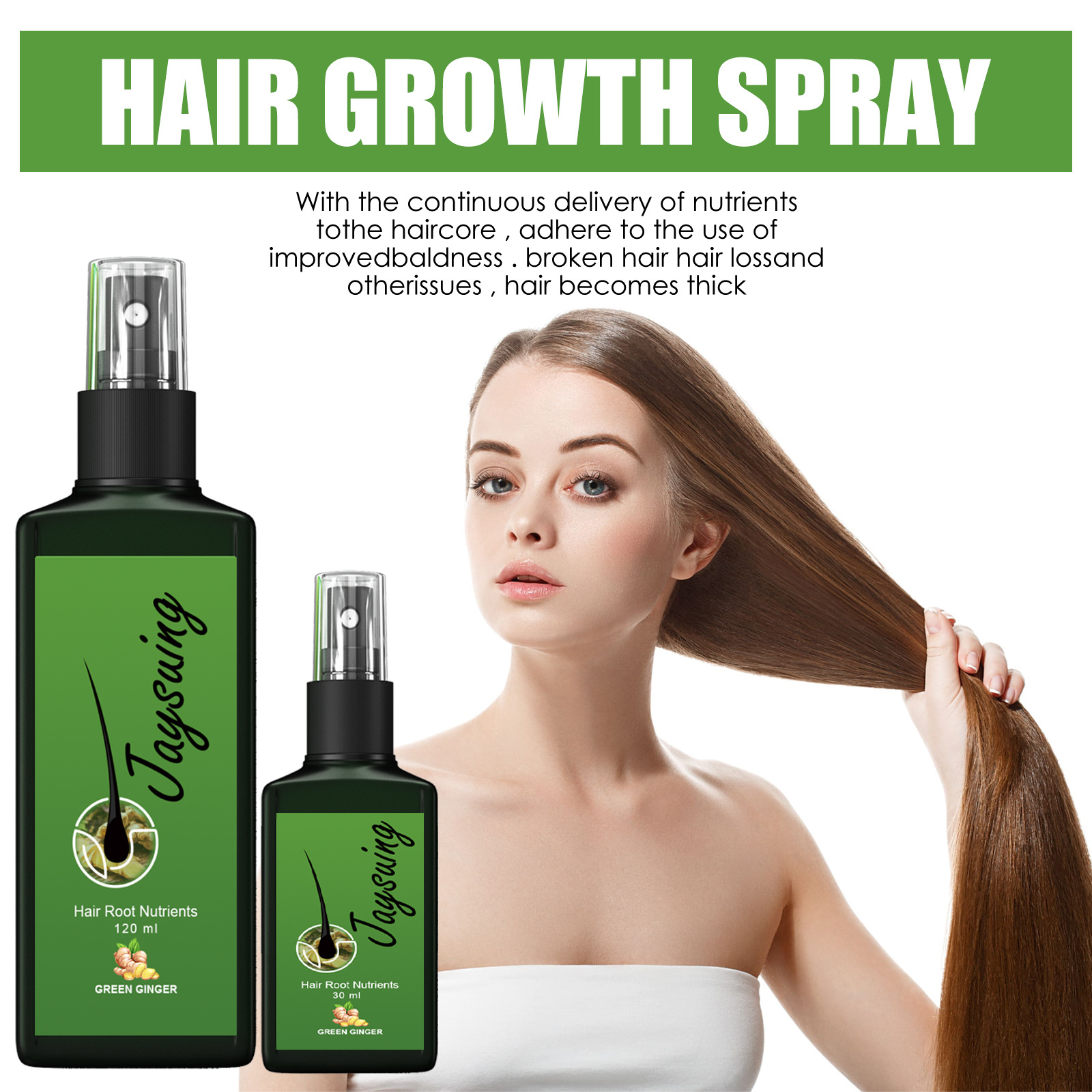 Hair Growth Serum Oil - Fast Ginger Hair Growth Spray Roots
