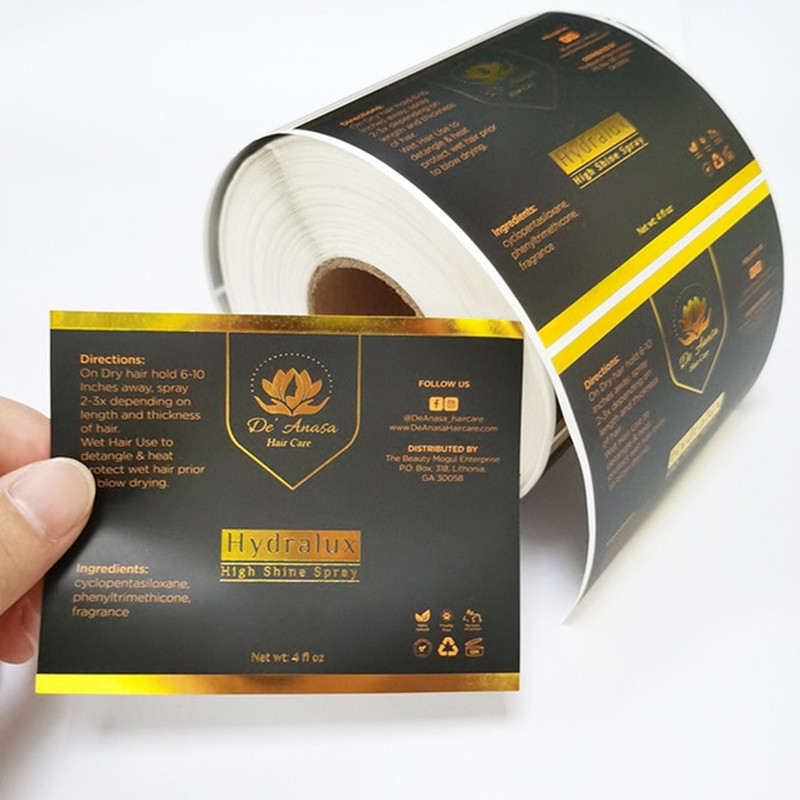 Hair Care Logo - Customized Waterproof Black and Gold Foil