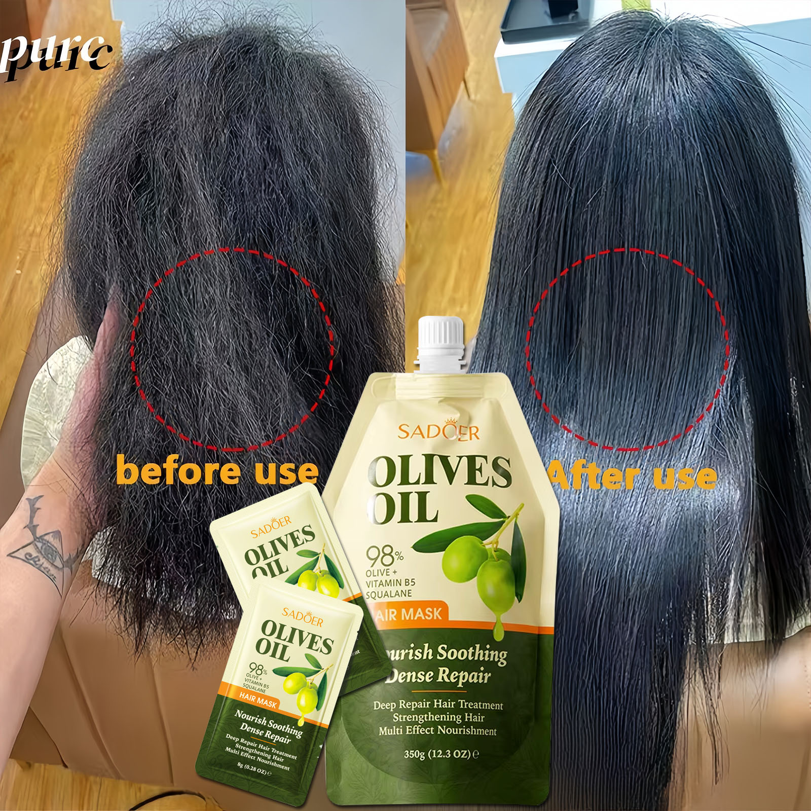 Deep Conditioner Mask - 1/2Bags Olive Oil Hair Mask Collagen