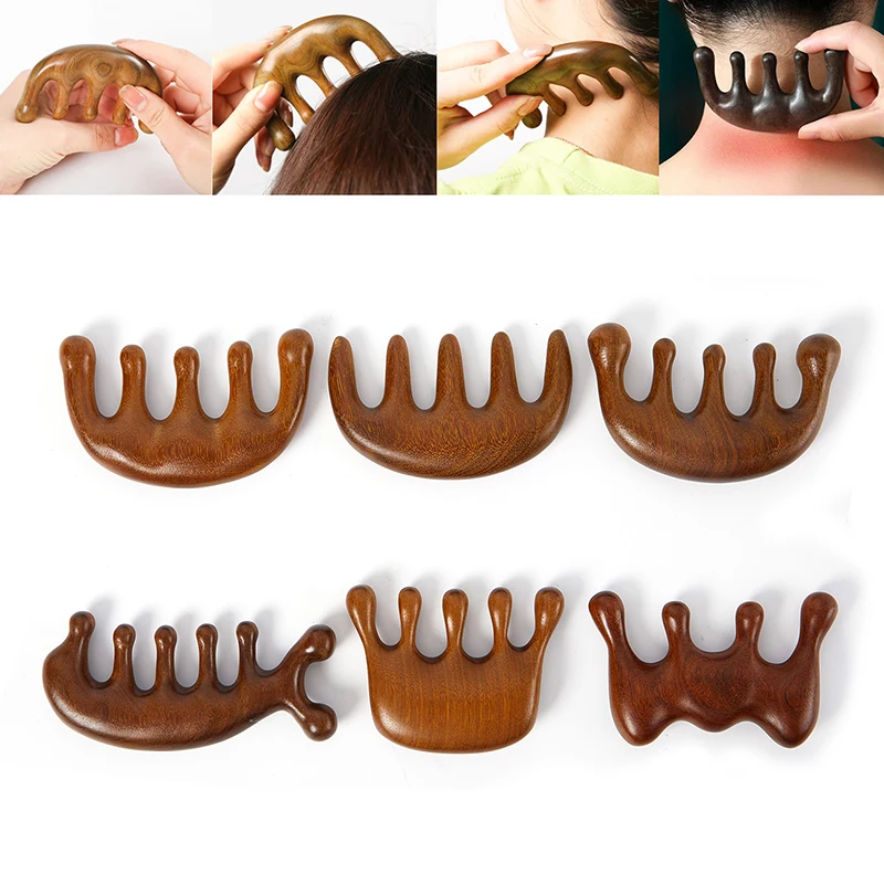 Detangling Wide Comb - Wood Therapy Wood Texture Massage Comb