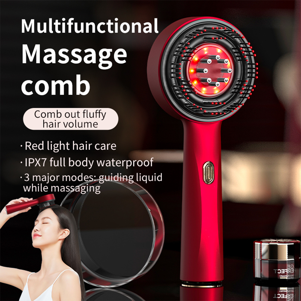 Hair Growth Serum Oil - Electric Vibration Massage Comb Red Light