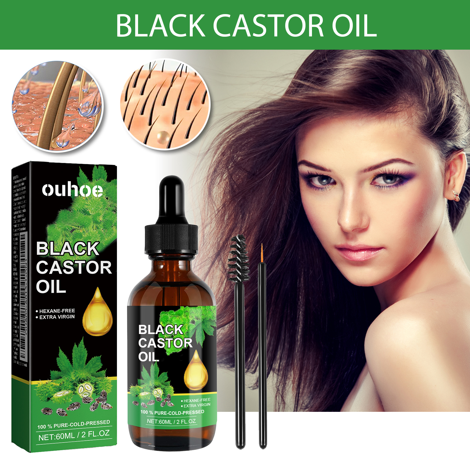 Black Castor Oil Nourishes Hai - Hair Growth Serum Oil recensione e prezzo