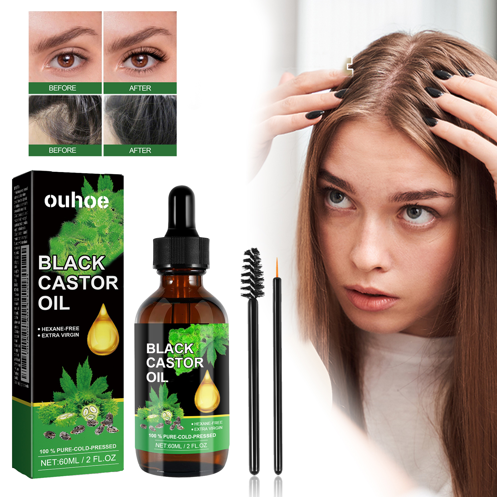 Black Castor Oil Nourishes Hai - Hair Growth Serum Oil recensione e prezzo
