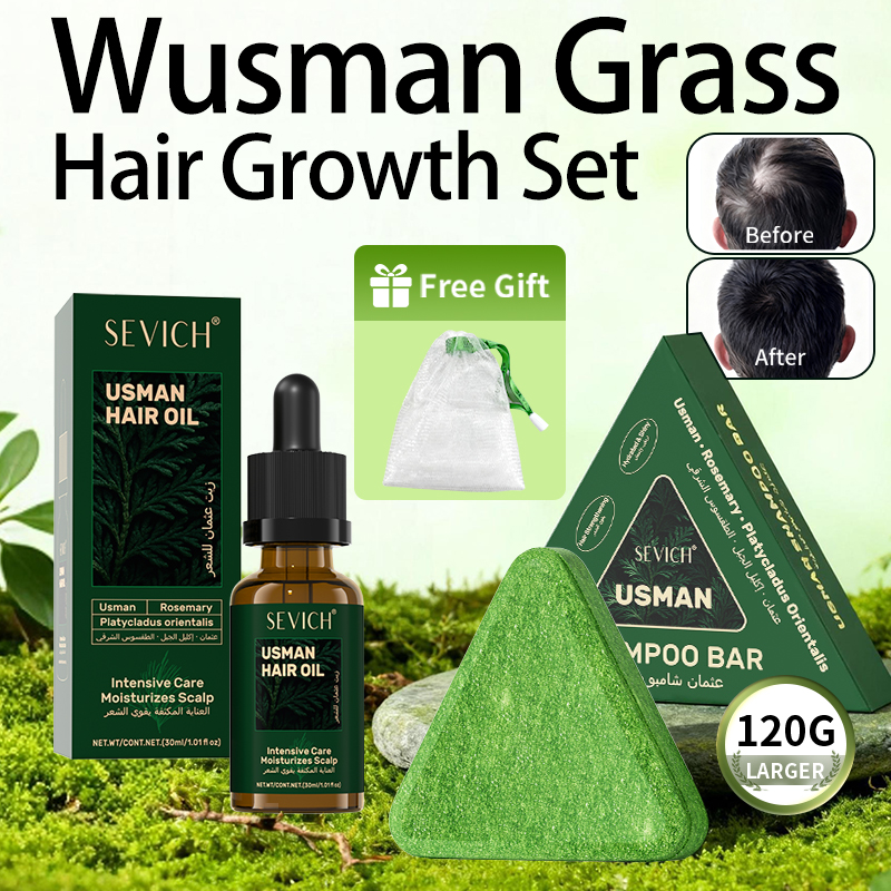 Natural Hair Growth Set Usman  - Hair Care Herbal Products recensione e prezzo