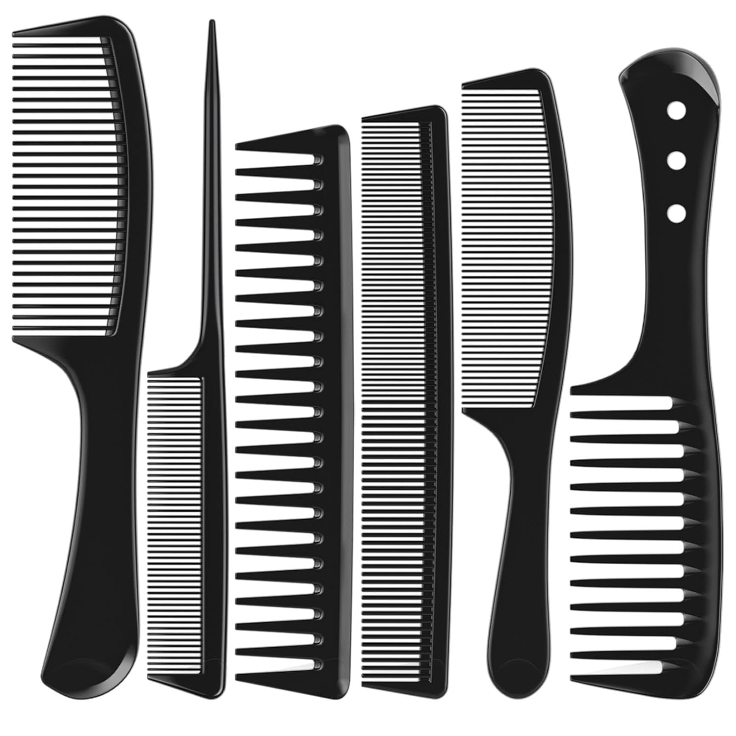 6 PCS Hair Comb Set Black, Dur - Detangling Wide Comb recensione e prezzo