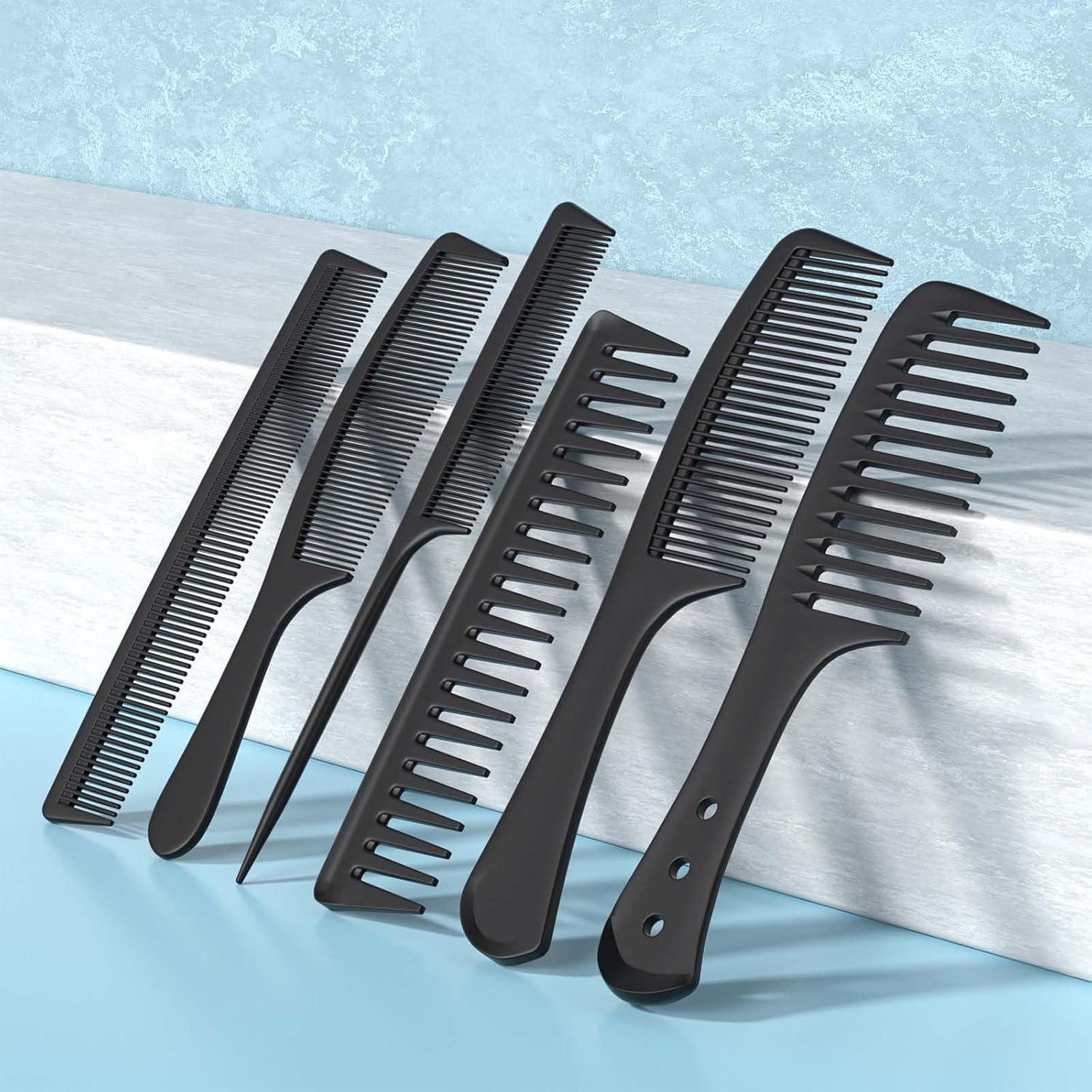 6 PCS Hair Comb Set Black, Dur - Detangling Wide Comb recensione e prezzo