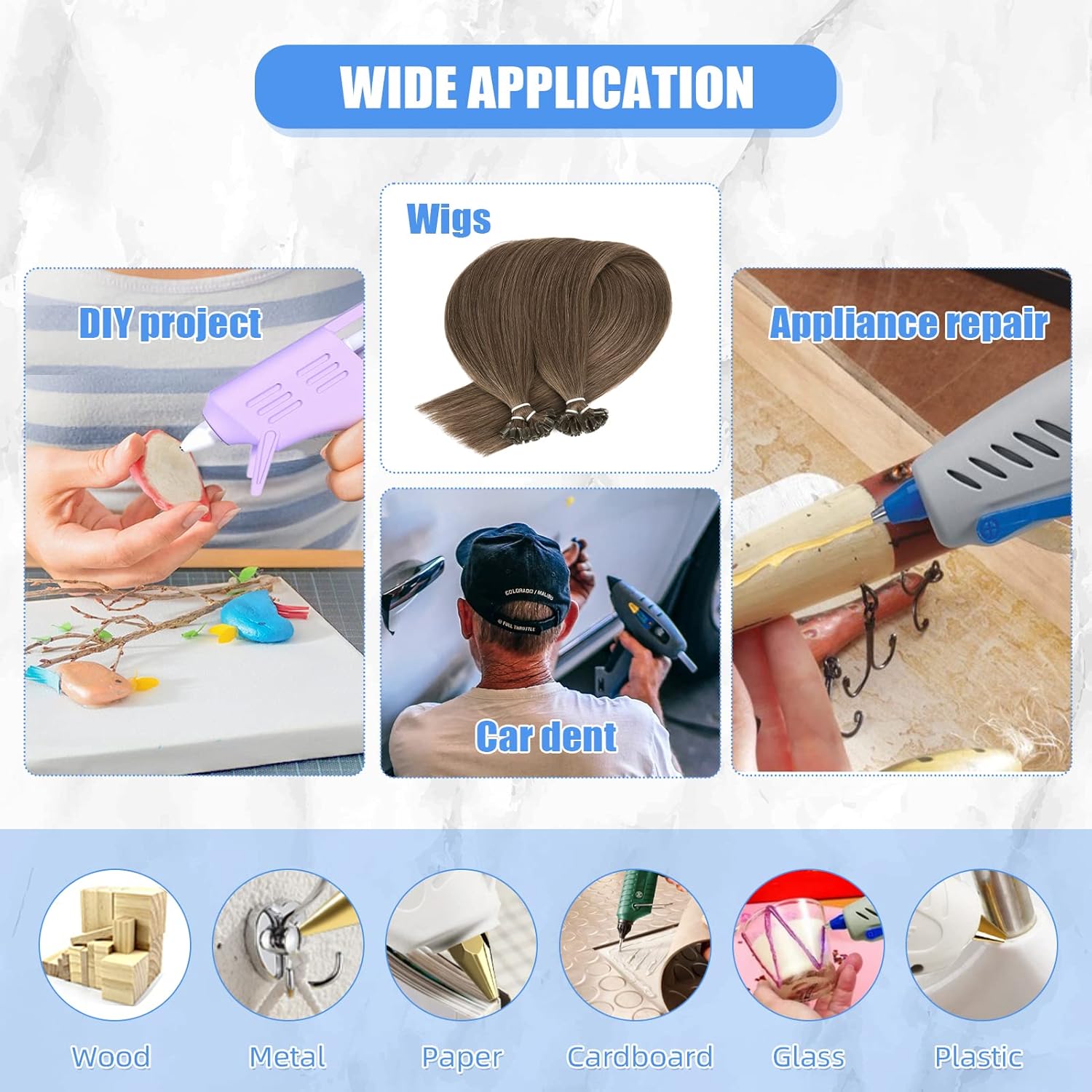 24 Pcs Professional Hair Exten - Glue Gun Hair recensione e prezzo