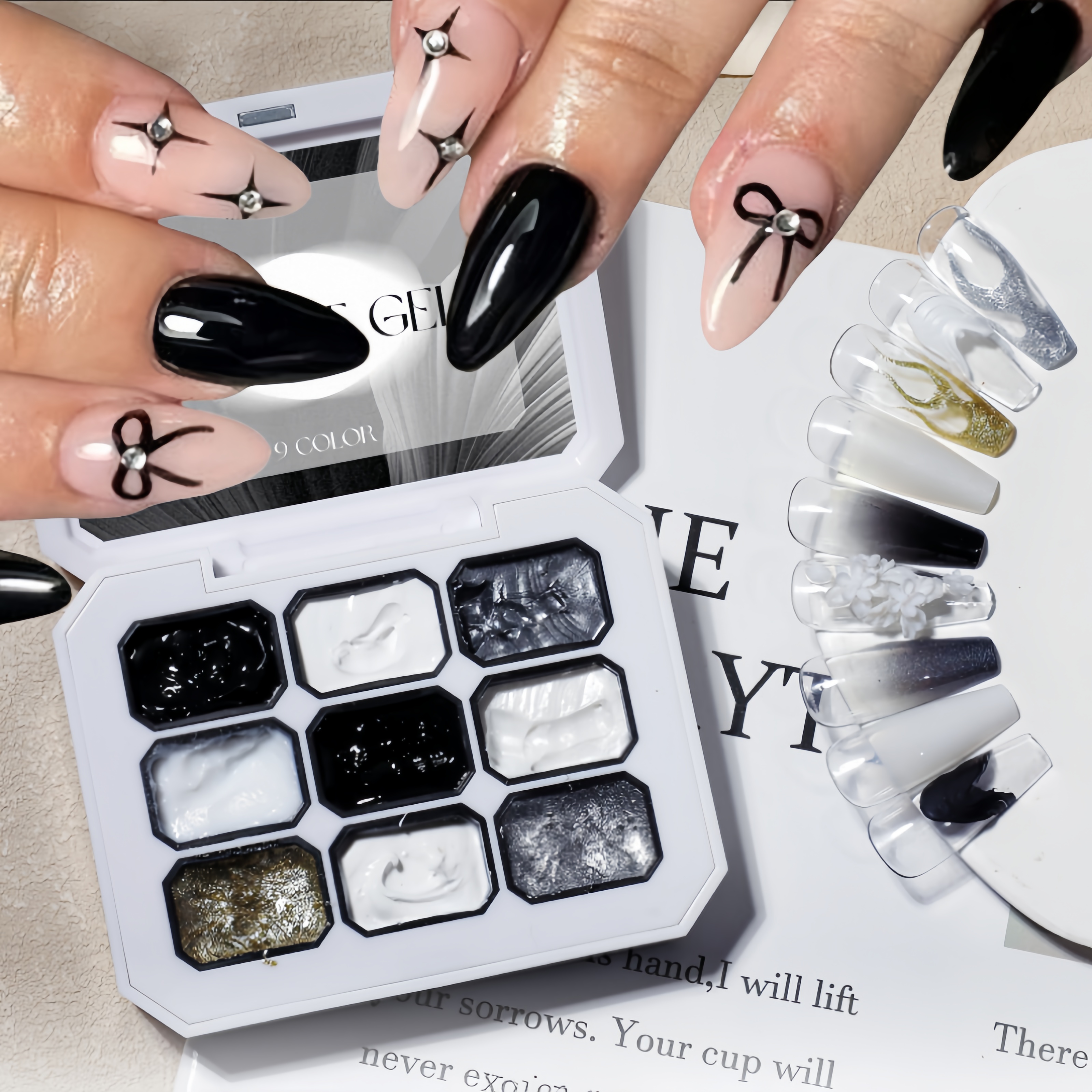 1 set of black and white solid - Hair Care Gel recensione e prezzo