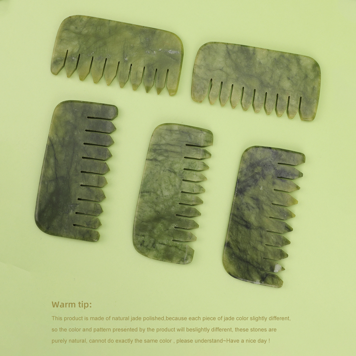 1pc Natural Jade Massage Comb  - Detangling Wide Comb recensione e prezzo