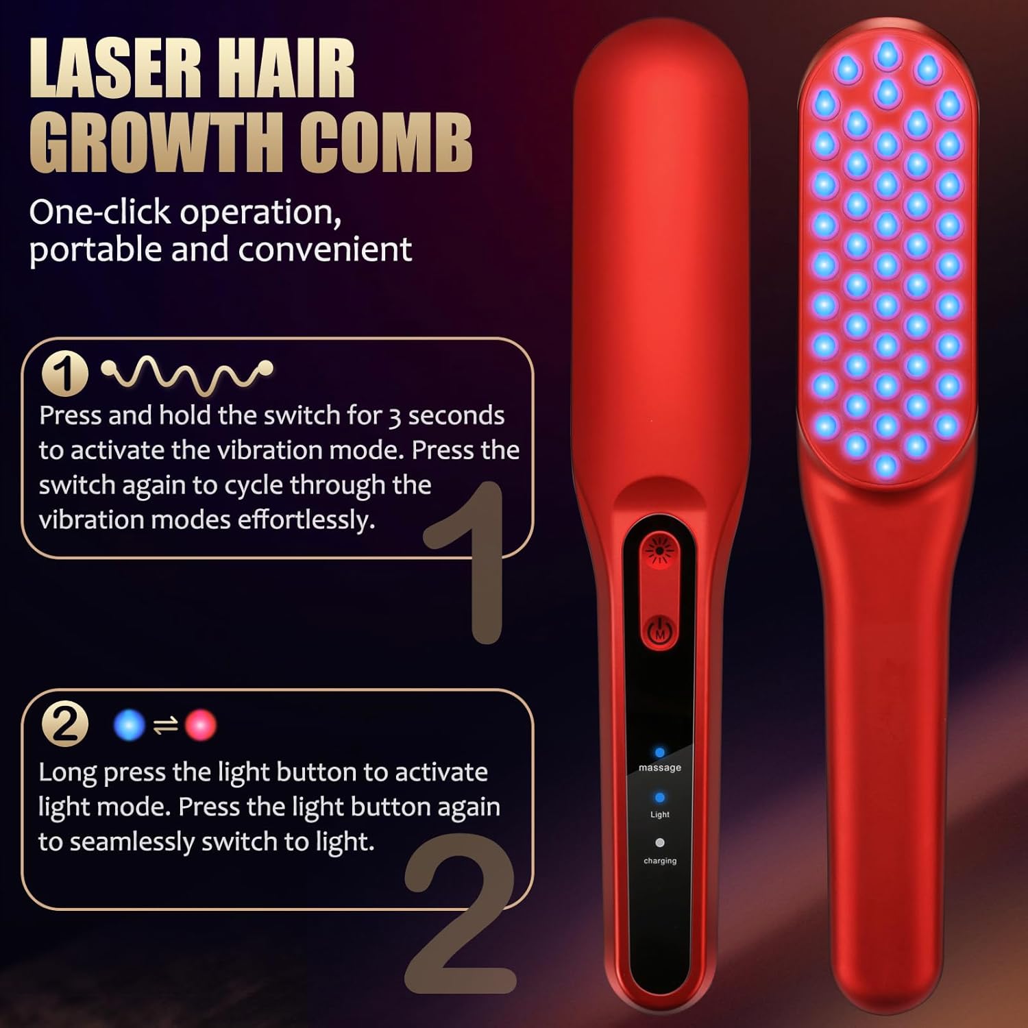 Laser hair growth comb, red li - Hair Care Nutrition recensione e prezzo