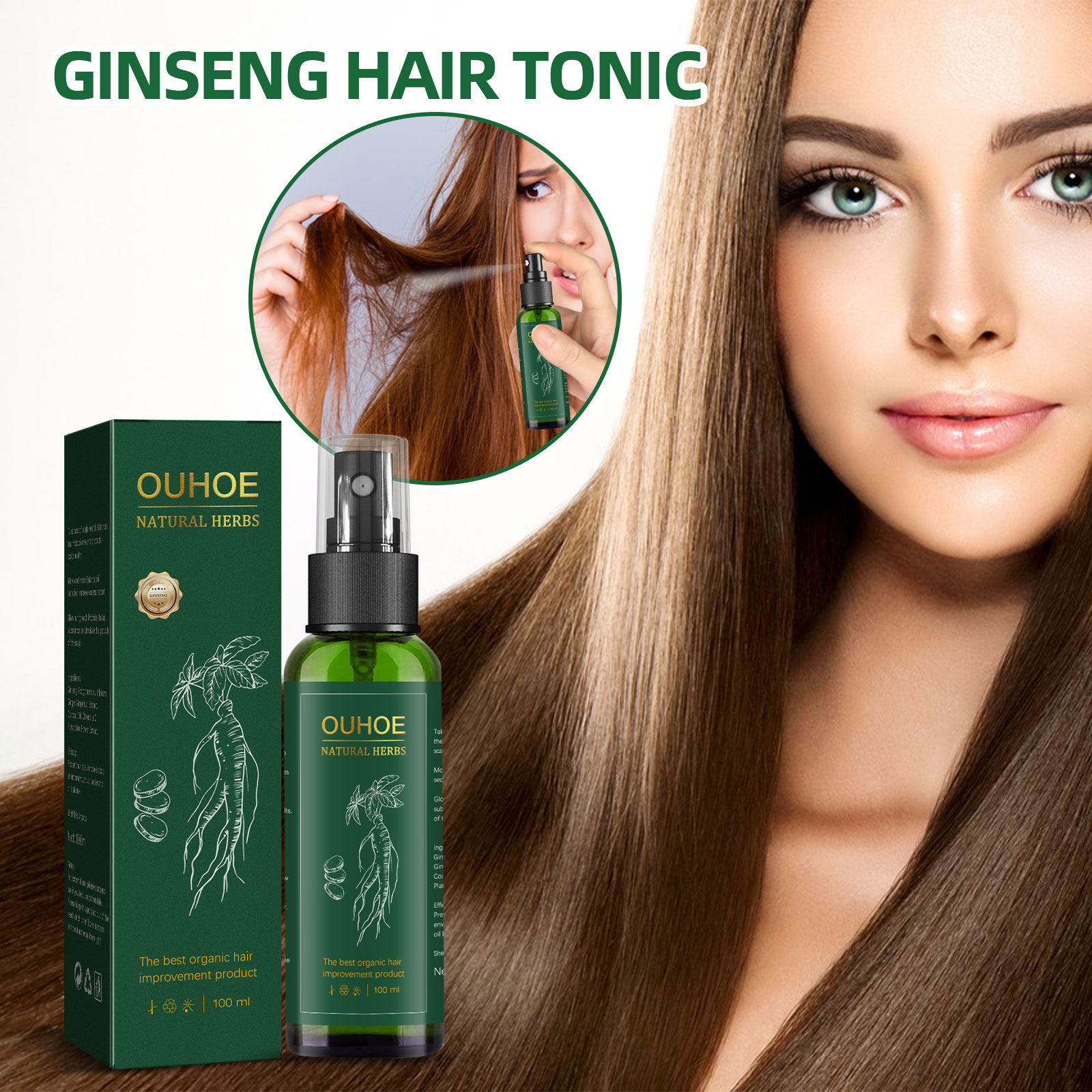 Natural Herbal Ginseng Hair Ca - Hair Care Herbal Products recensione e prezzo