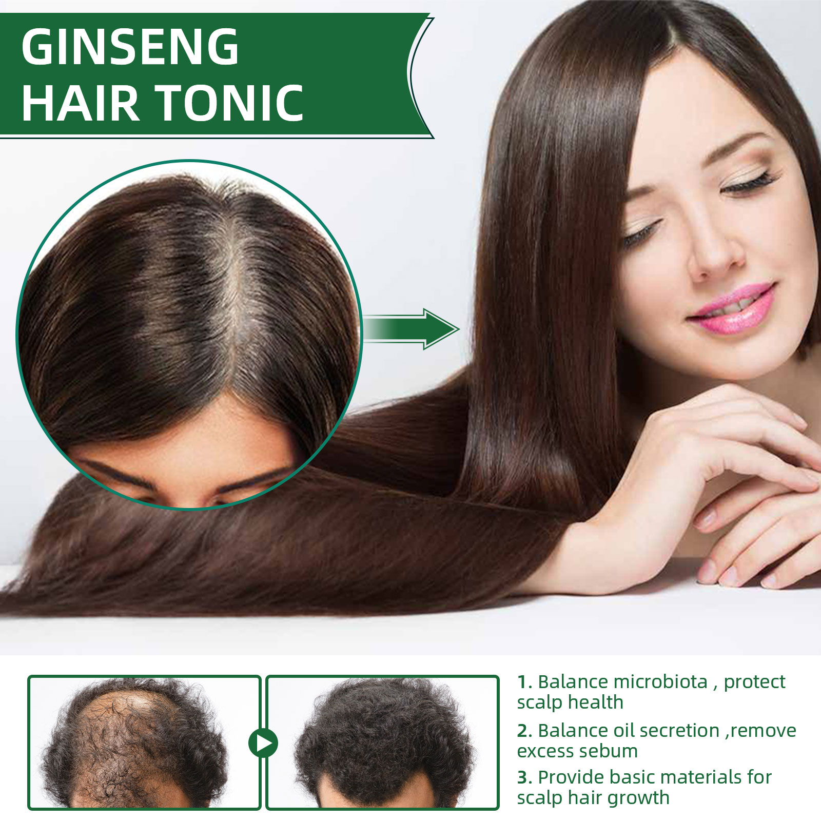 Natural Herbal Ginseng Hair Ca - Hair Care Herbal Products recensione e prezzo