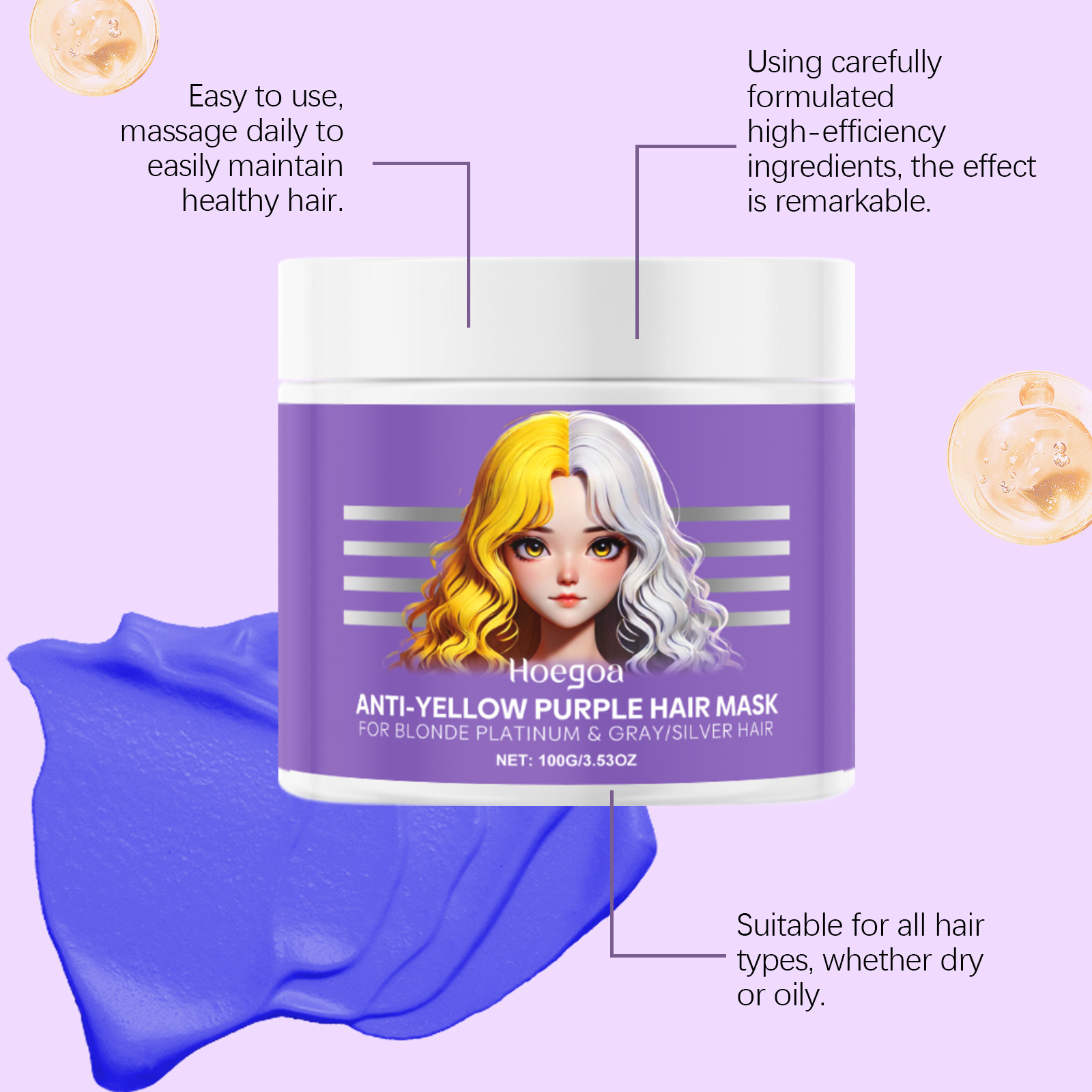 Purple Hair Mask Cover Gray Ha - Deep Conditioner Mask recensione e prezzo